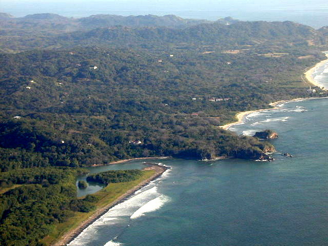 Coastal view. Nosara, Pelada and Guiones beaches.